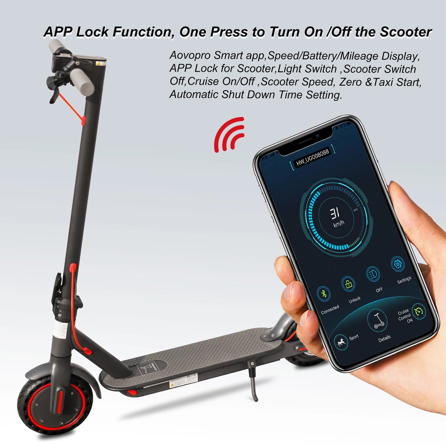 AOVOPRO ES80 Electric Scooters 350W 31km/h Smart APP Folding Scooter For Work Aluminum Alloy Electric Scooter Long Battery Life