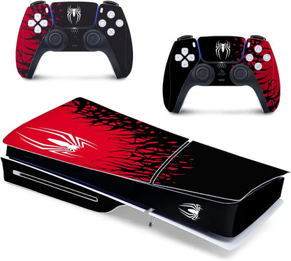 Vinyl Cover Skins for Playstation 5 Slim Console Superhero Skin Wraps Set for PS5 Disc Edition Controller Stickers Accessories