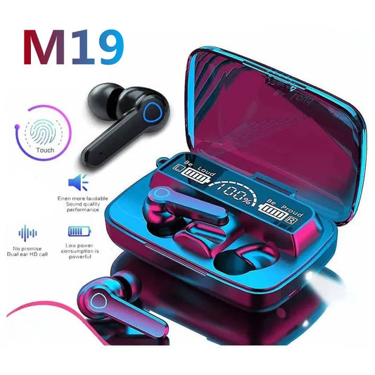 M19 TWS Wireless Headphones Earphones Bluetooth Stereo Noise Reduction Waterproof Sports Earbuds Headsets With Mic